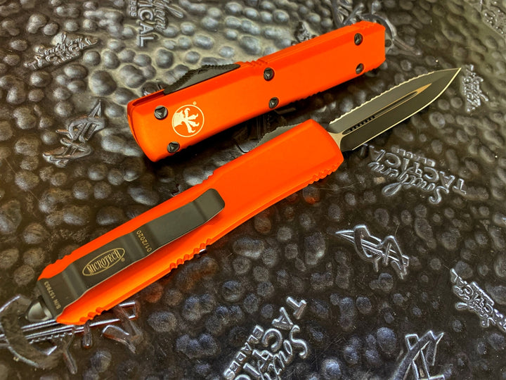 Microtech Ultratech Double Edge Full Serrated Orange