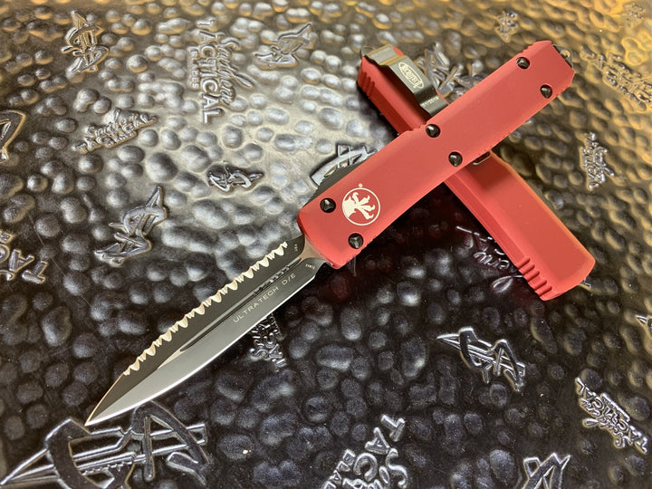 Microtech Ultratech Double Edge Full Serrated Red