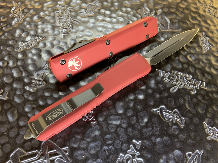 Microtech Ultratech Double Edge Full Serrated Red
