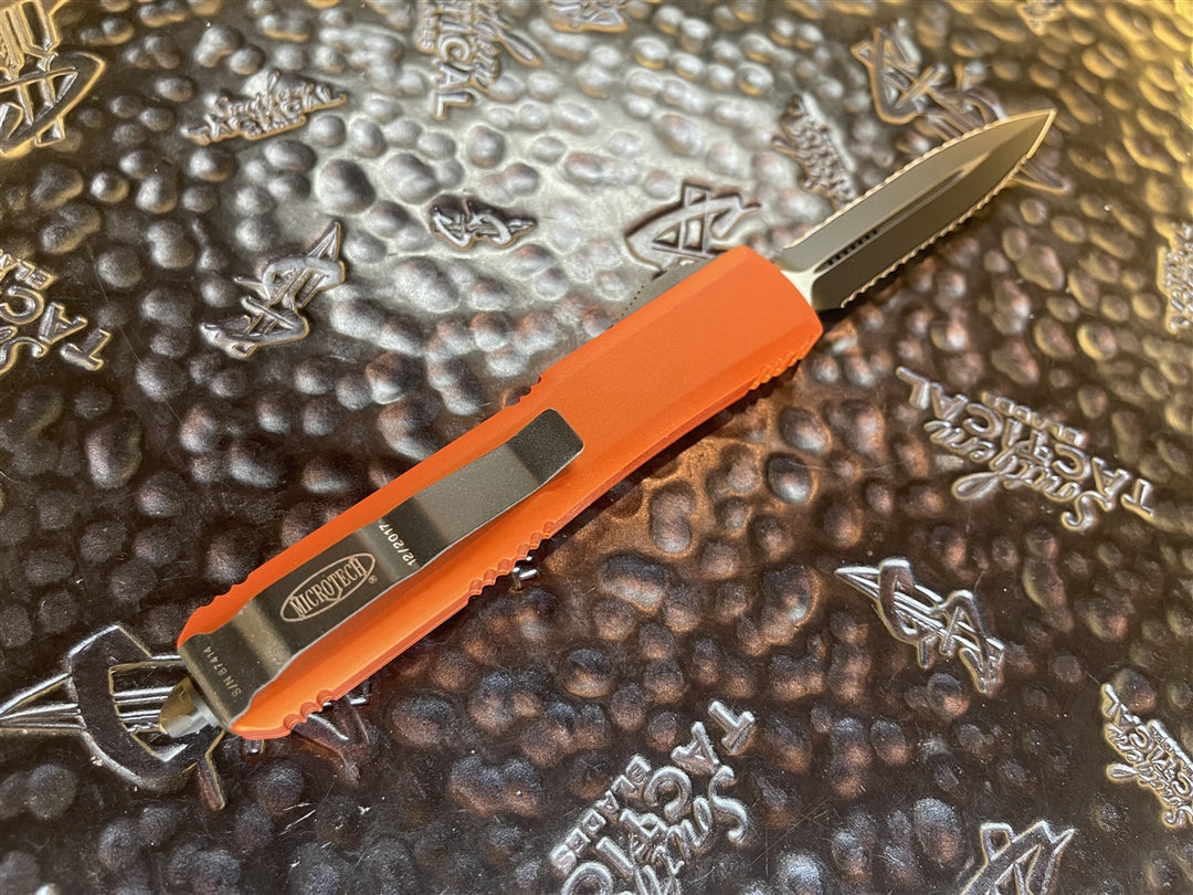 Microtech Ultratech Double Edge Double Full Serrated Orange