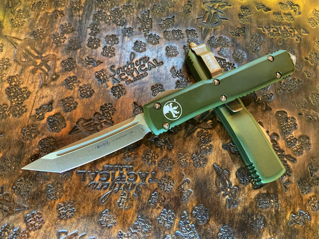 Microtech Ultratech Tanto Bronzed Apocalyptic Standard OD Green