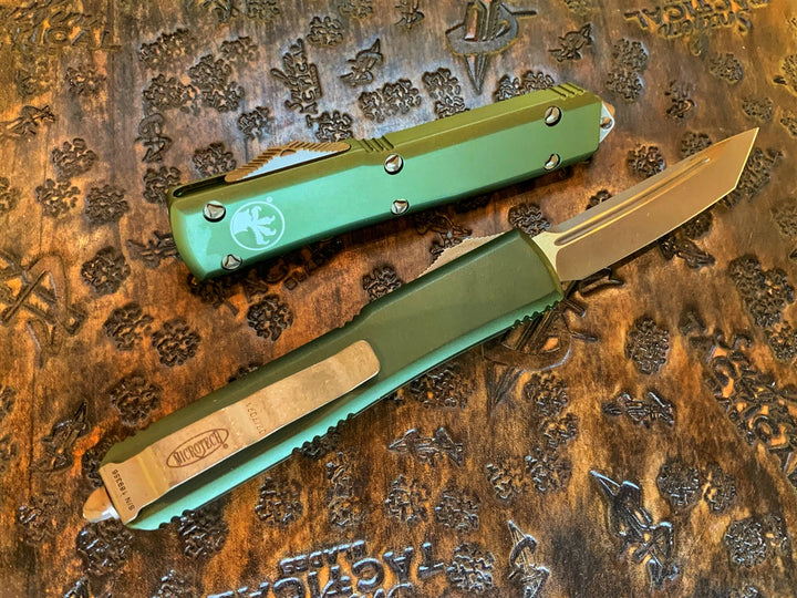 Microtech Ultratech Tanto Bronzed Apocalyptic Standard OD Green