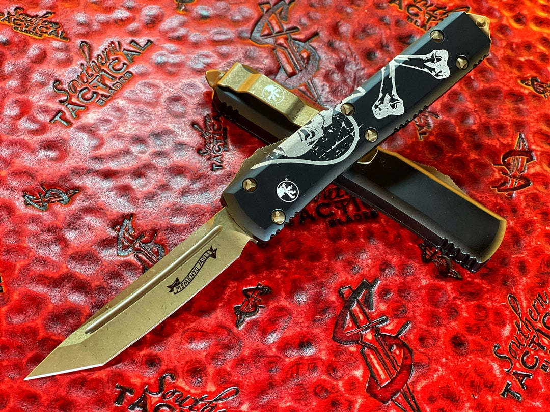 Microtech Ultratech OTF Automatic Knife Tanto Bronzed Apocalyptic Death Card Standard
