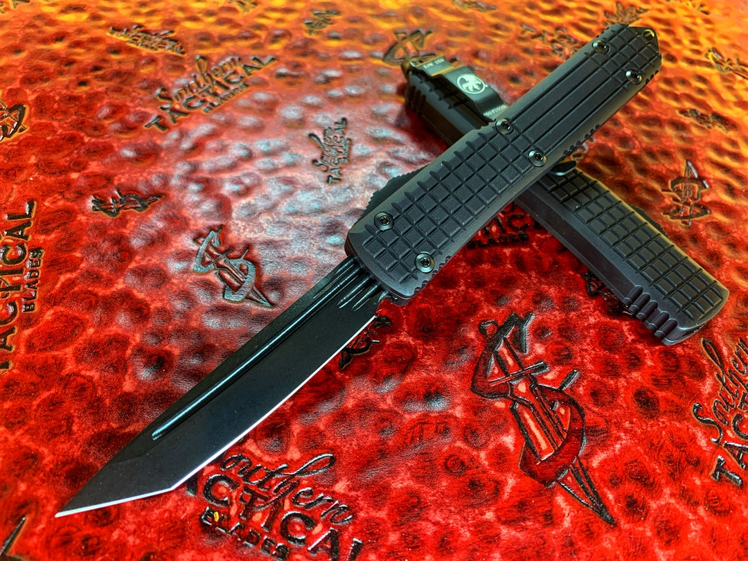 Microtech Ultratech Delta Tanto, DLC Fluted Blade, DLC Parts w/ Nickel Boron Internals. Ported Chassis