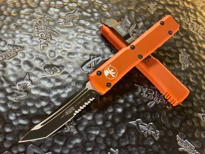Microtech Ultratech Tanto Part Serrated Orange