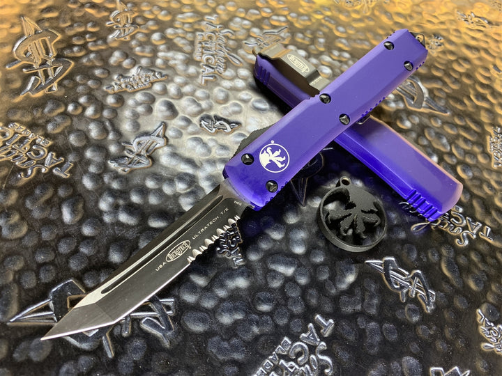 Microtech Ultratech Tanto Part Serrated Purple