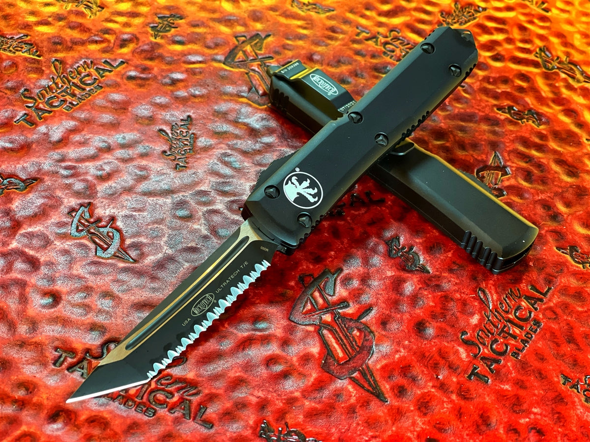 Microtech Ultratech Tanto Full Serrated Tactical OTF Knife | Southern ...