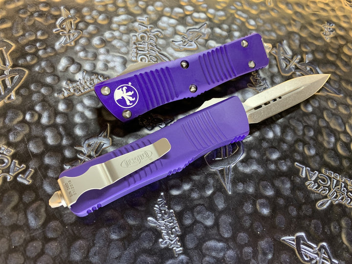 Microtech Troodon Double Edge Stonewashed Standard Purple