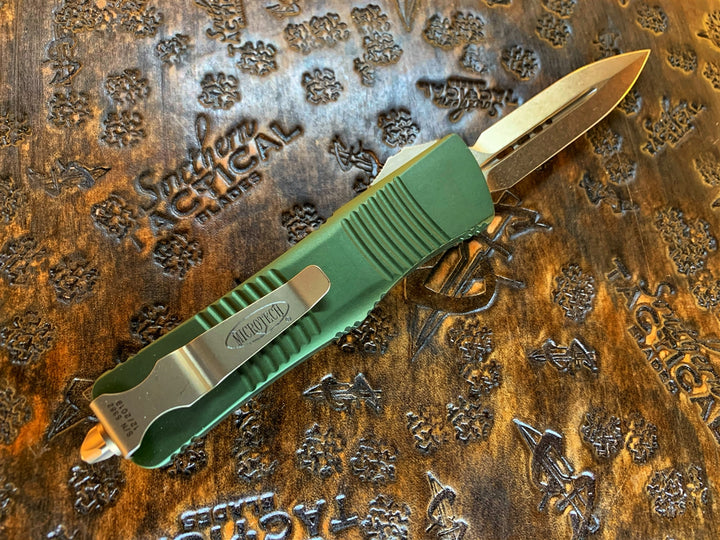 Microtech Troodon Double Edge Bronzed Standard OD Green