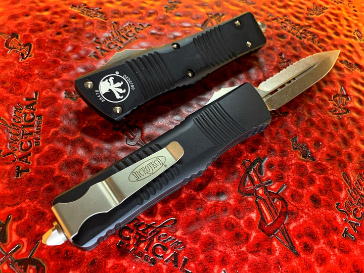 Microtech Combat Troodon Double Edge Full Serrated Stonewashed