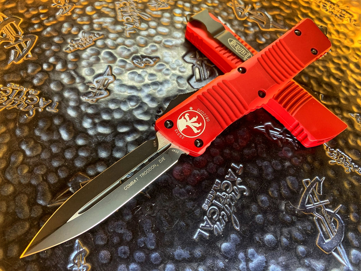 Microtech Combat Troodon Double Edge Standard Red – SouthernBlades