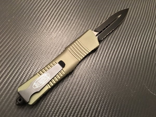 Microtech Combat Troodon Double Edge Part Serrated OD Green