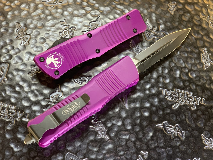 Microtech Combat Troodon Double Edge Part Serrated Violet