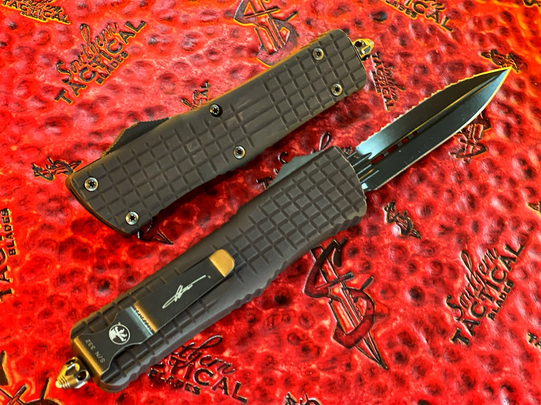 Microtech Combat Troodon Delta CT-DS Double Edge Full Serrated DLC w/ DLC Parts and Nickel Boron Internals