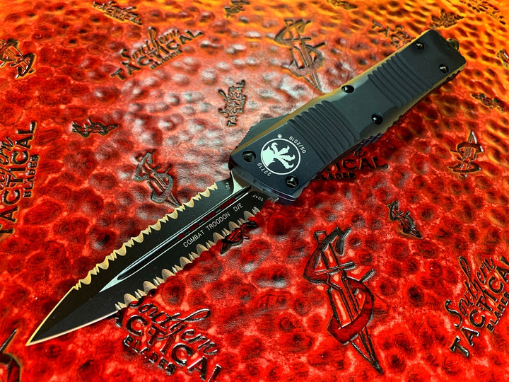 Microtech Combat Troodon OTF Automatic Knife Double Edge Double Full Serrated Tactical