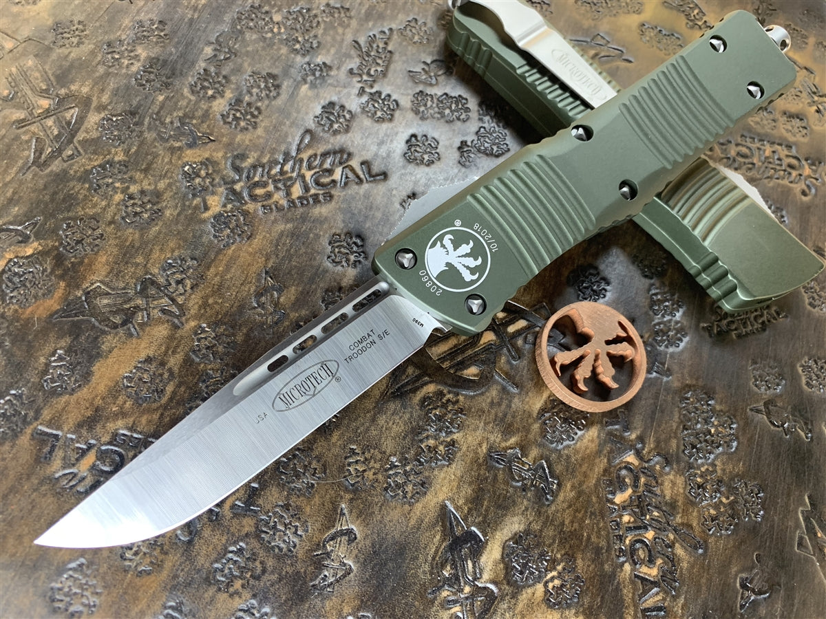 Microtech Combat Troodon Single Edge Satin Standard OD Green ...