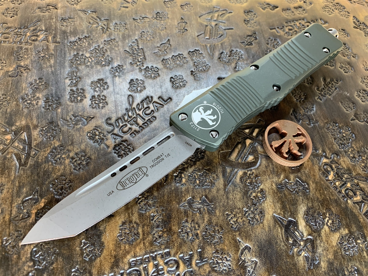 Microtech Combat Troodon Tanto Apocalyptic Standard OD Green ...