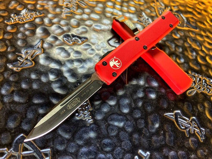 Microtech UTX-70 Single Edge Black Blade Standard Red