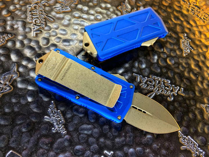 Microtech Exocet Double Edge Apocalyptic Standard Blue