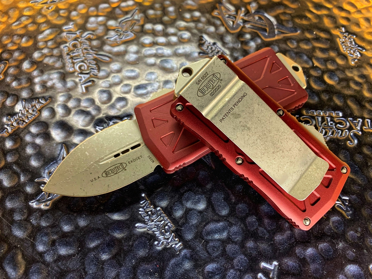 Microtech Exocet Double Edge Apocalyptic Standard Merlot