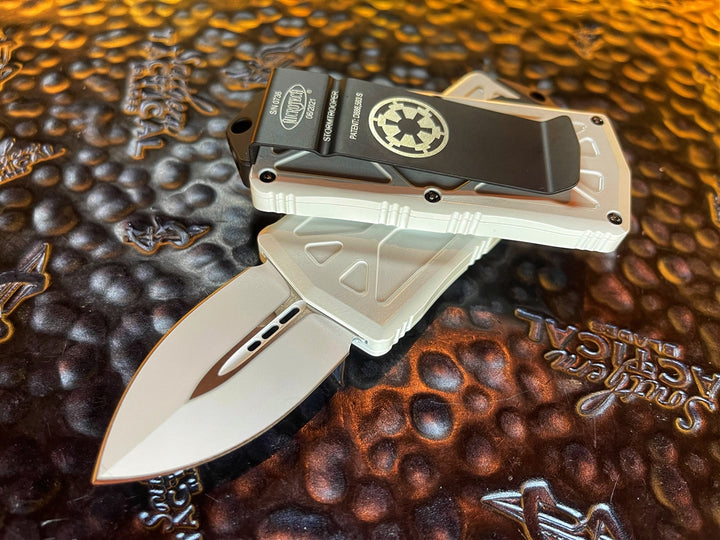 Microtech Exocet OTF Automatic Knife Double Edge StormTrooper Standard Cali Legal OTF Knife