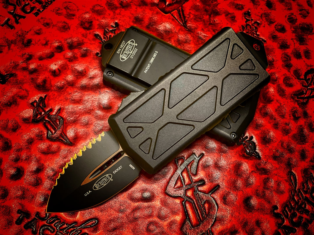 Microtech Exocet Double Edge Full Serrated Tactical