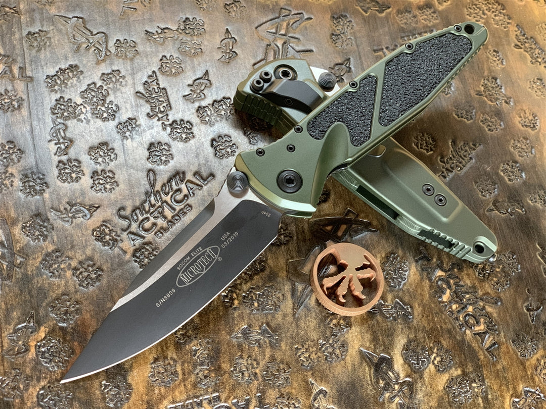 Microtech Socom Elite Manual Single Edge Standard OD Green