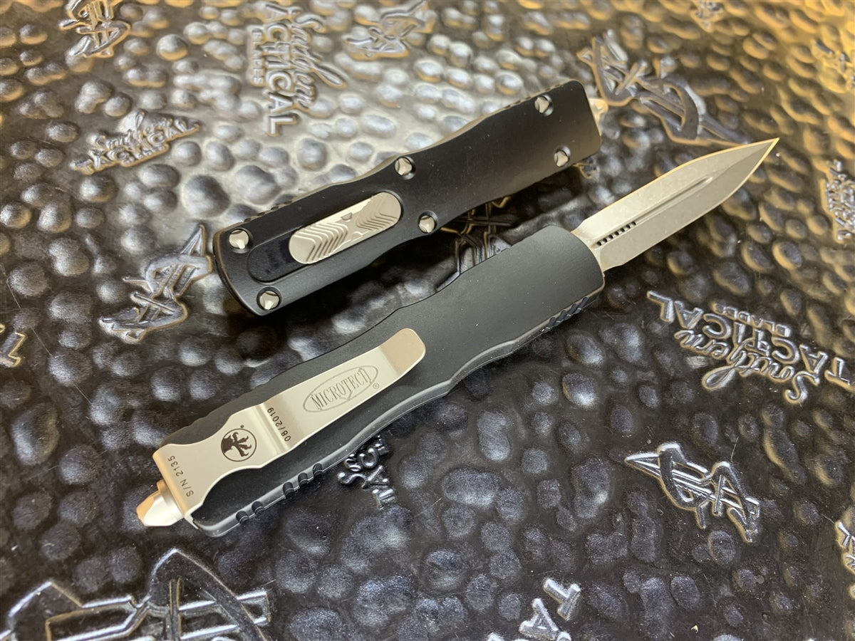 Microtech Dirac Double Edge Stonewashed Standard OTF Knife SouthernBlades