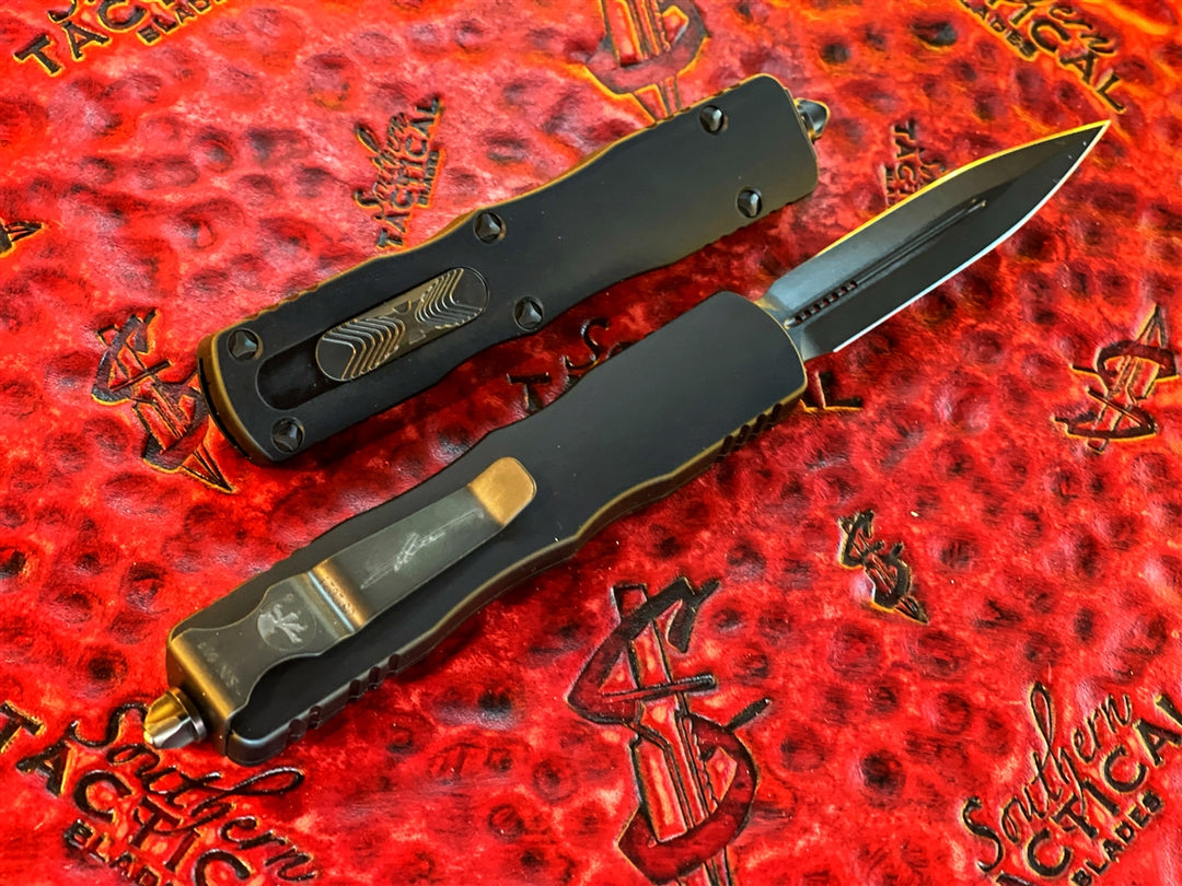 Microtech Dirac Double Edge DLC Standard Tactical w/ DLC Accents Shadow Edition