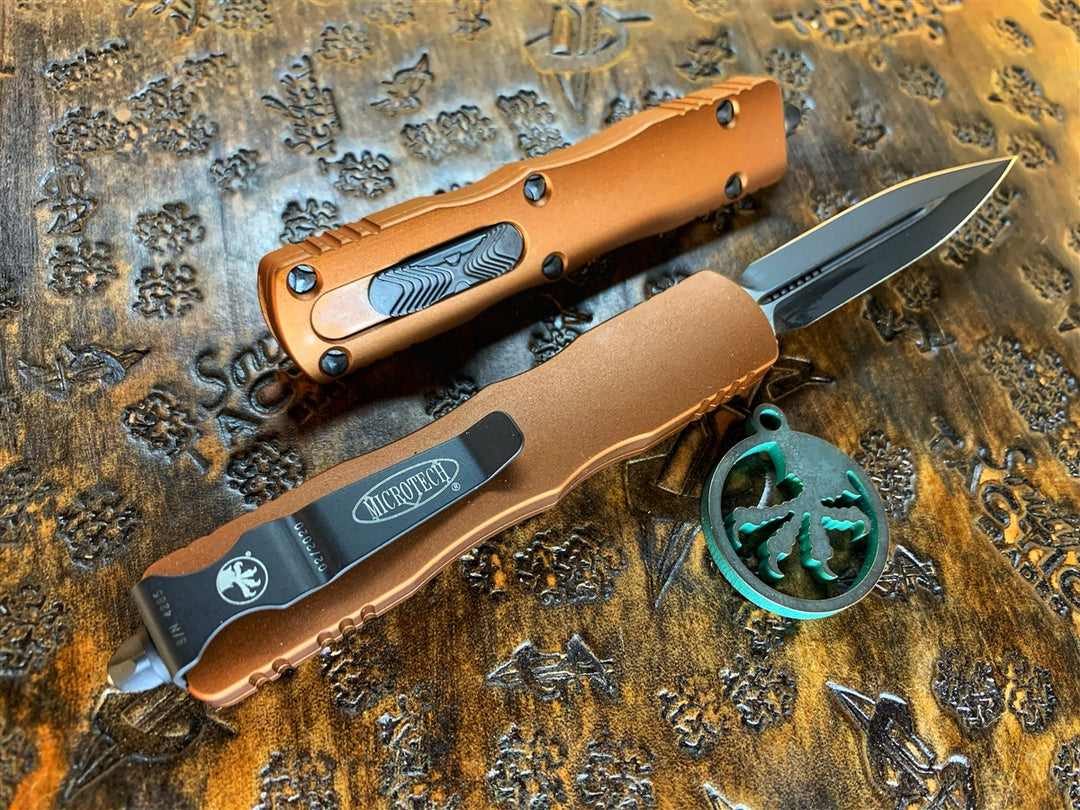 Microtech Dirac Gold Microtech Dirac Double Edge Standard Tan