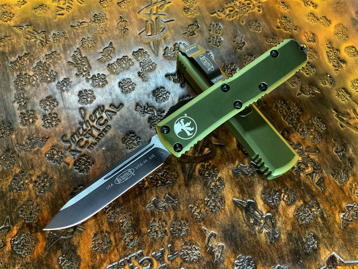 Microtech UTX-85 OTF Automatic Knife Single Edge Standard OD Green