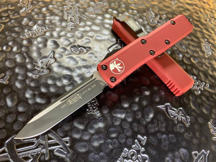 Microtech UTX-85 OTF Automatic Knife Single Edge Standard Red