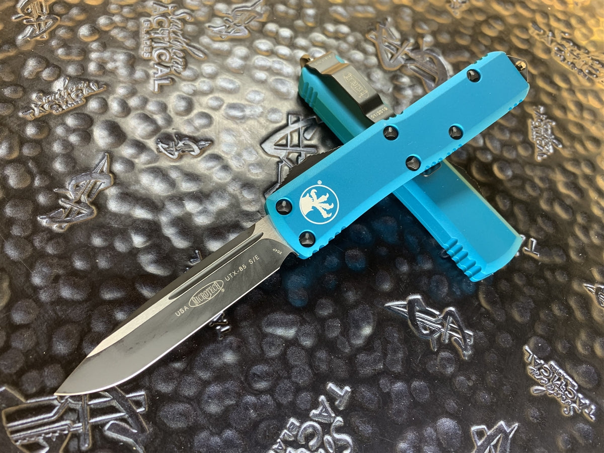 Microtech UTX85 Single Edge Standard Turquoise – SouthernBlades