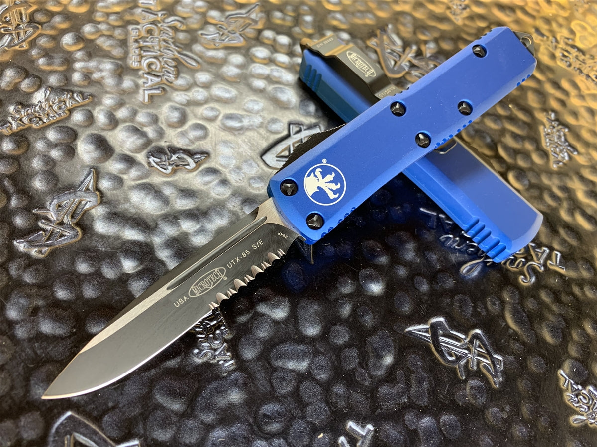 Microtech Knives UTX-85 S/E Partial Serrated Blue | Southern Tactical ...