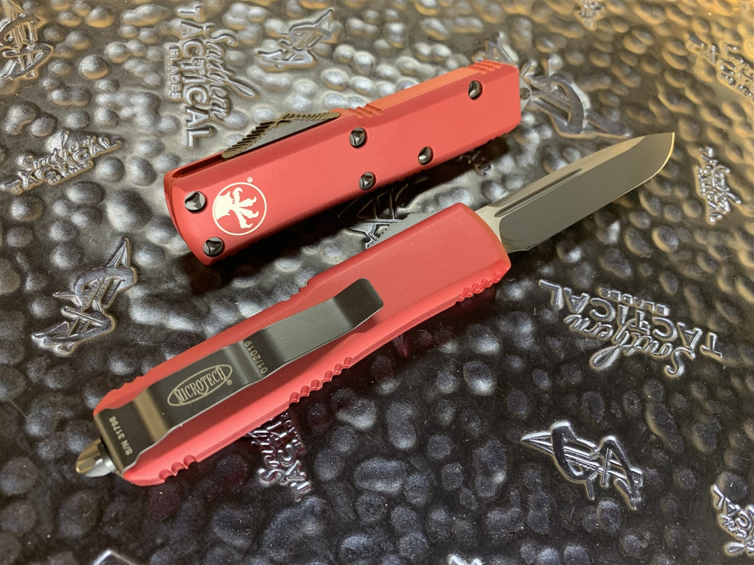 Microtech UTX85 Single Edge Part Serrated Red