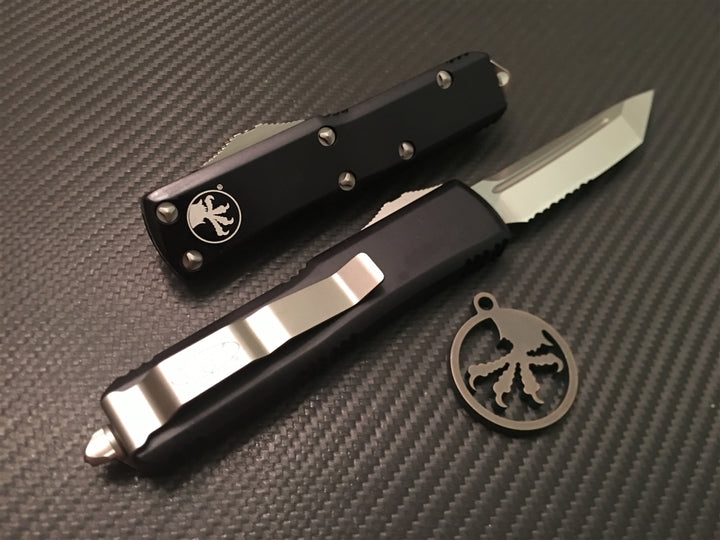 Microtech UTX85 Tanto Satin Part Serrated