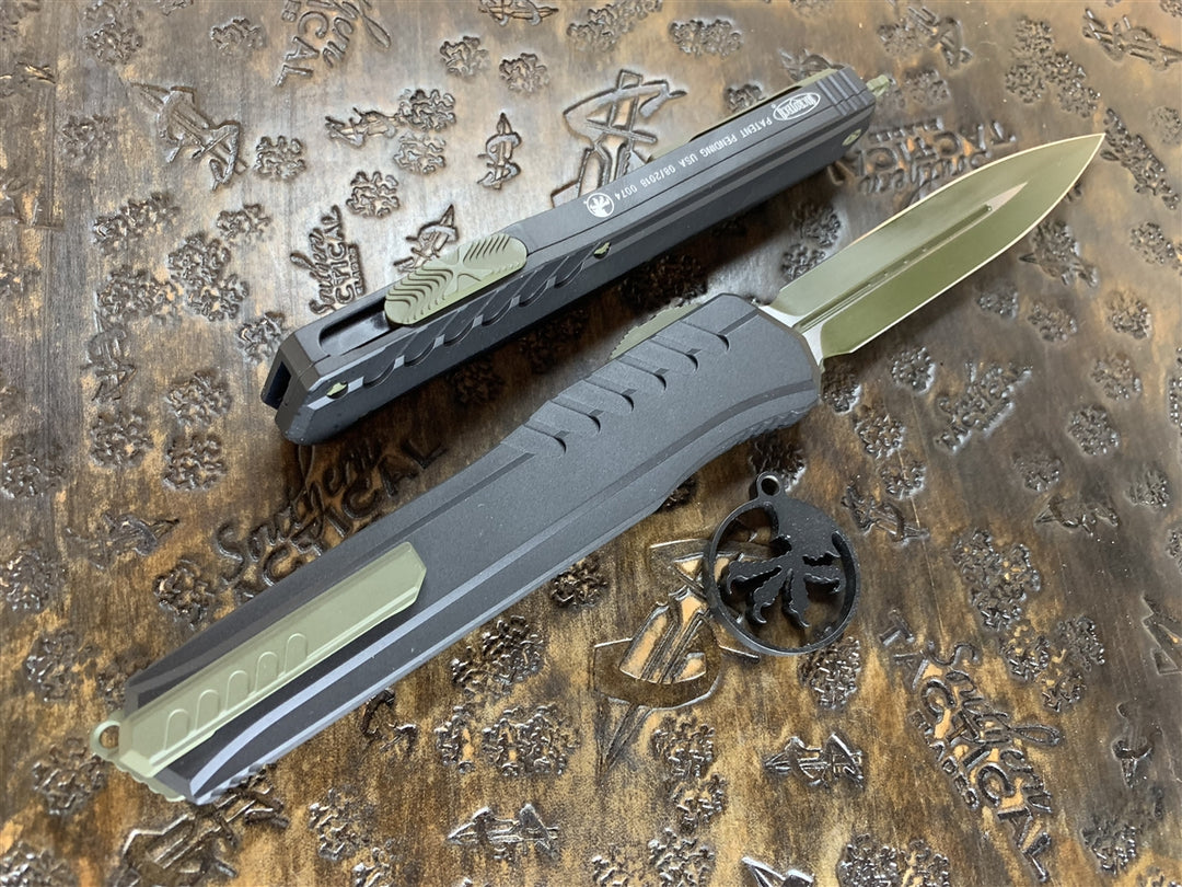 Microtech Cypher MK7 Double Edged Limited Edition OD Green Blade w/ Green Accents
