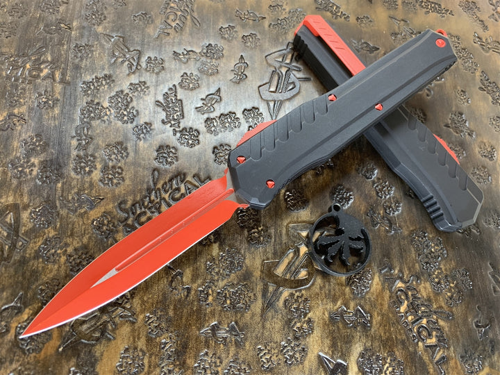 Microtech Cypher MK7 Double Edge Red w/ Red Accents