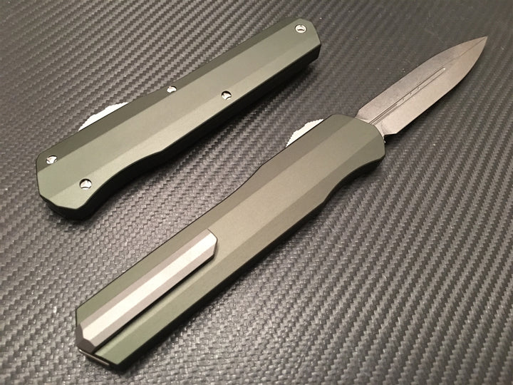 Microtech Cypher Double Edge Stonewashed Standard OD Green