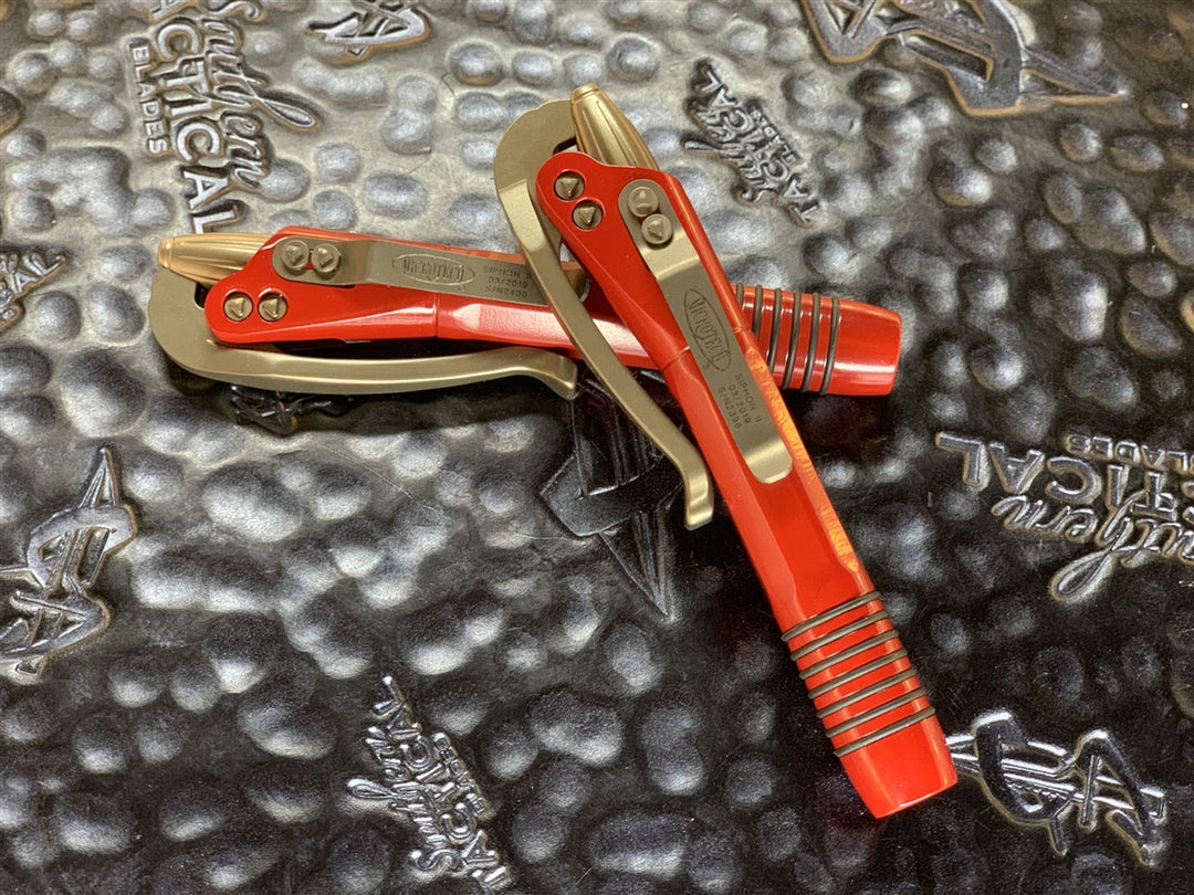 Microtech Siphon II Red Stainless Steel w/ bronzed accents