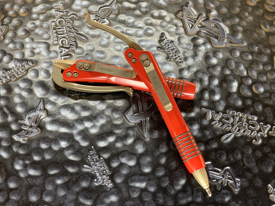 Microtech Siphon II Red Stainless Steel w/ bronzed accents
