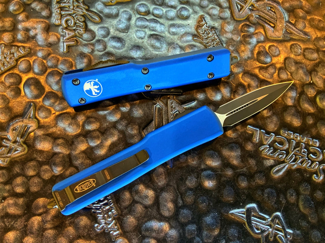 Microtech UTX-70 Double Edge Standard Blue California Edition