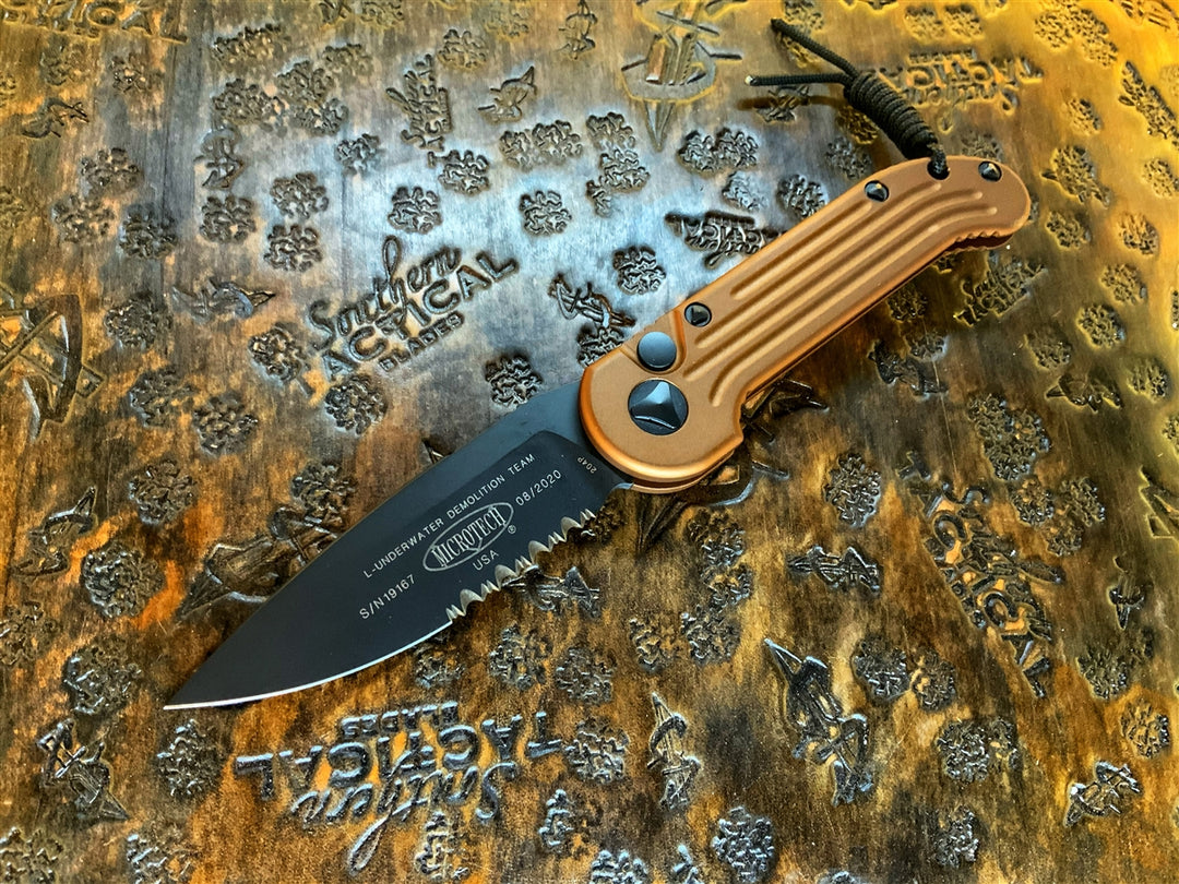 Microtech LUDT Single Edge Part Serrated Tan