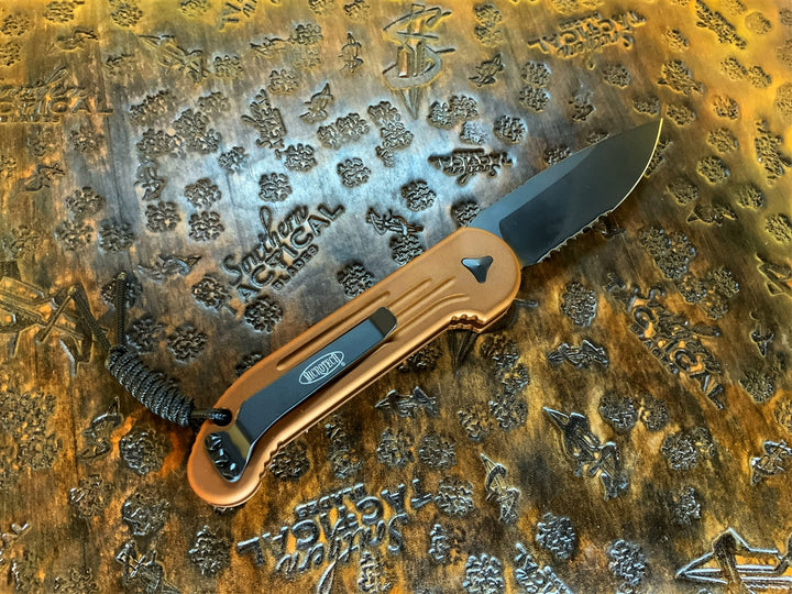 Microtech LUDT Single Edge Part Serrated Tan