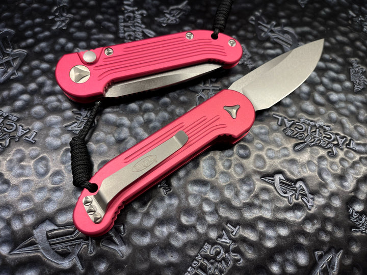 Microtech LUDT Single Edge Stonewashed Standard Pink