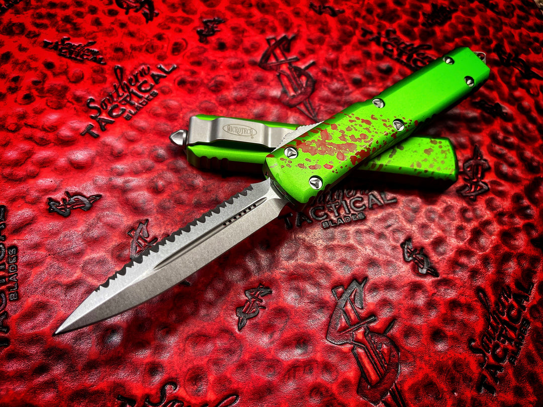 Microtech Ultratech "Zombie" Double Edge Stonewashed Full Serrated