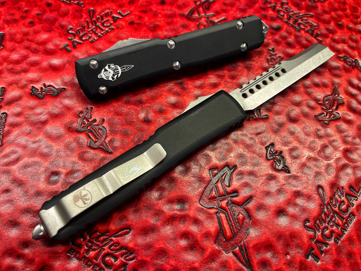 Microtech Ultratech Hellhound Razor Stonewashed Standard Signature Series Otf Automatic Knife