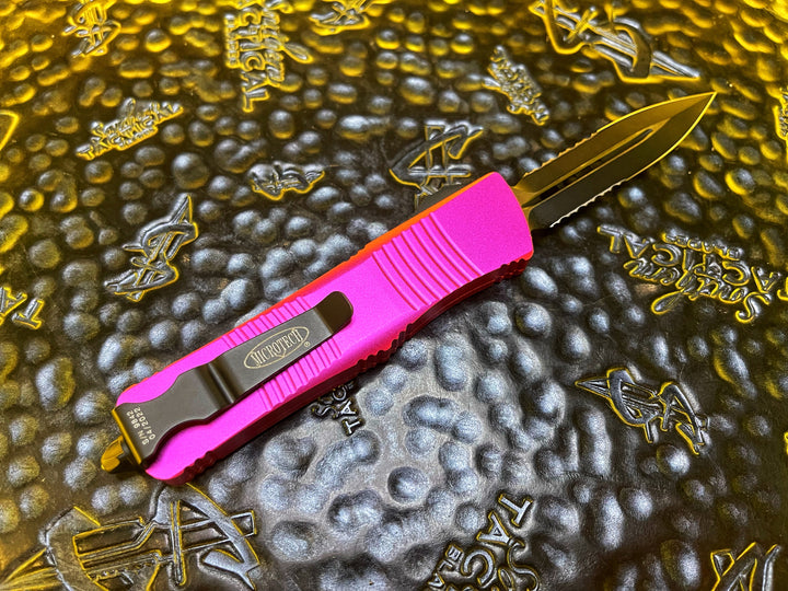 Microtech Troodon Double Edge Part Serrated Violet