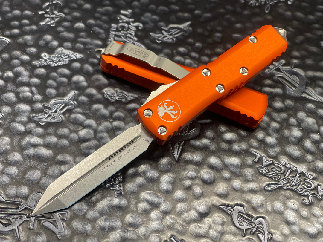 Microtech UTX85 Spartan Stonewashed Standard Orange