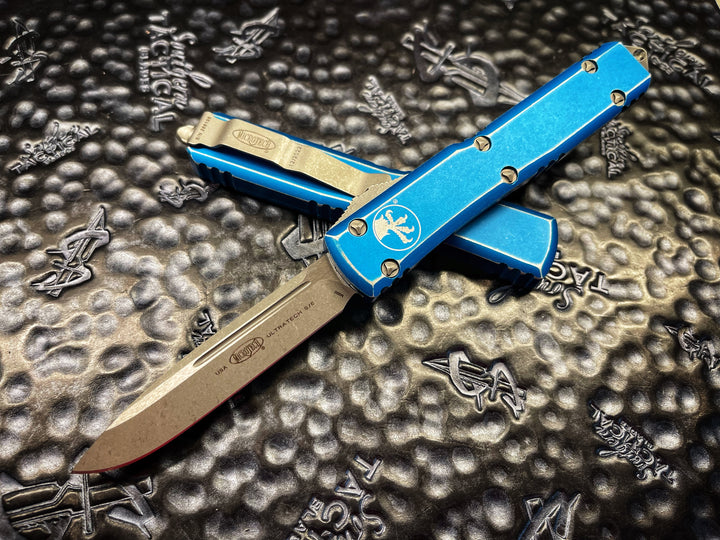 Distressed Microtech Microtech Ultratech Distressed Blue S/E Standard | Southern Blades